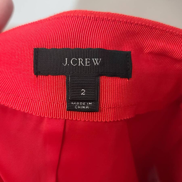 J. Crew Scallop Trim Mini Wool Blend Red Skirt Size 2 - Picture 3 of 4